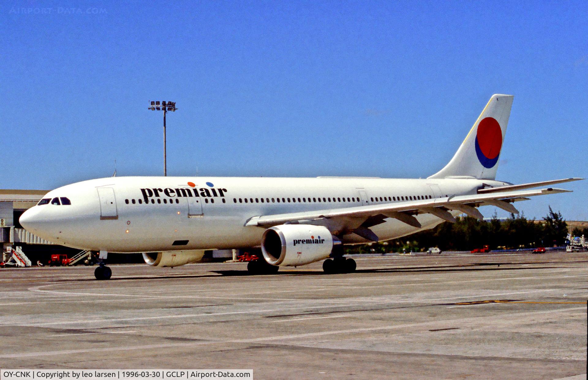 OY-CNK, 1979 Airbus A300B2-320 C/N 094, Las Palmas 30.3.96 in Premiair c/s.