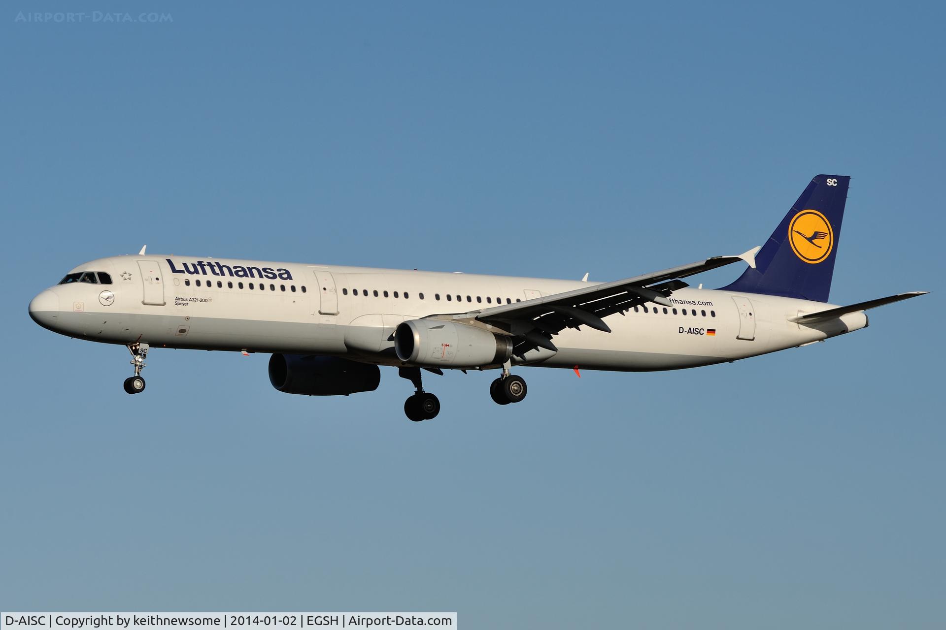 D-AISC, 1999 Airbus A321-231 C/N 1161, Landing onto runway 27 for paintwork !