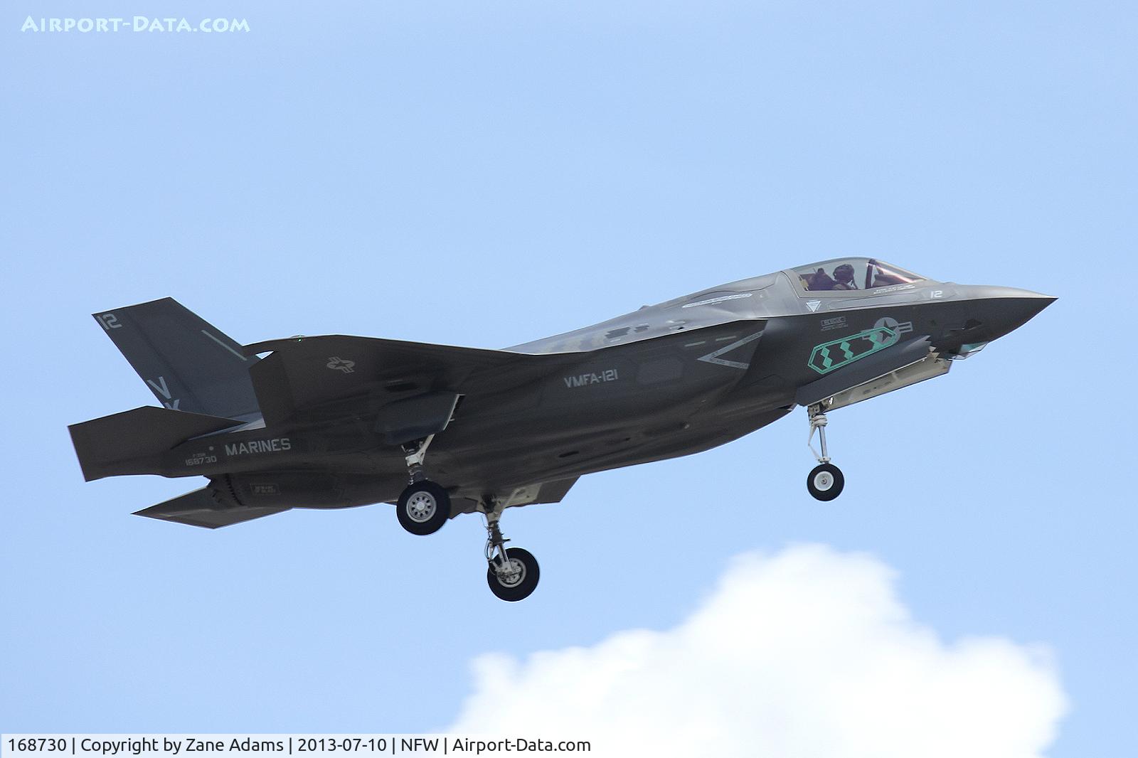 168730, 2013 Lockheed Martin F-35B Lightning II C/N BF-32, Landing at NAS Fort Worth