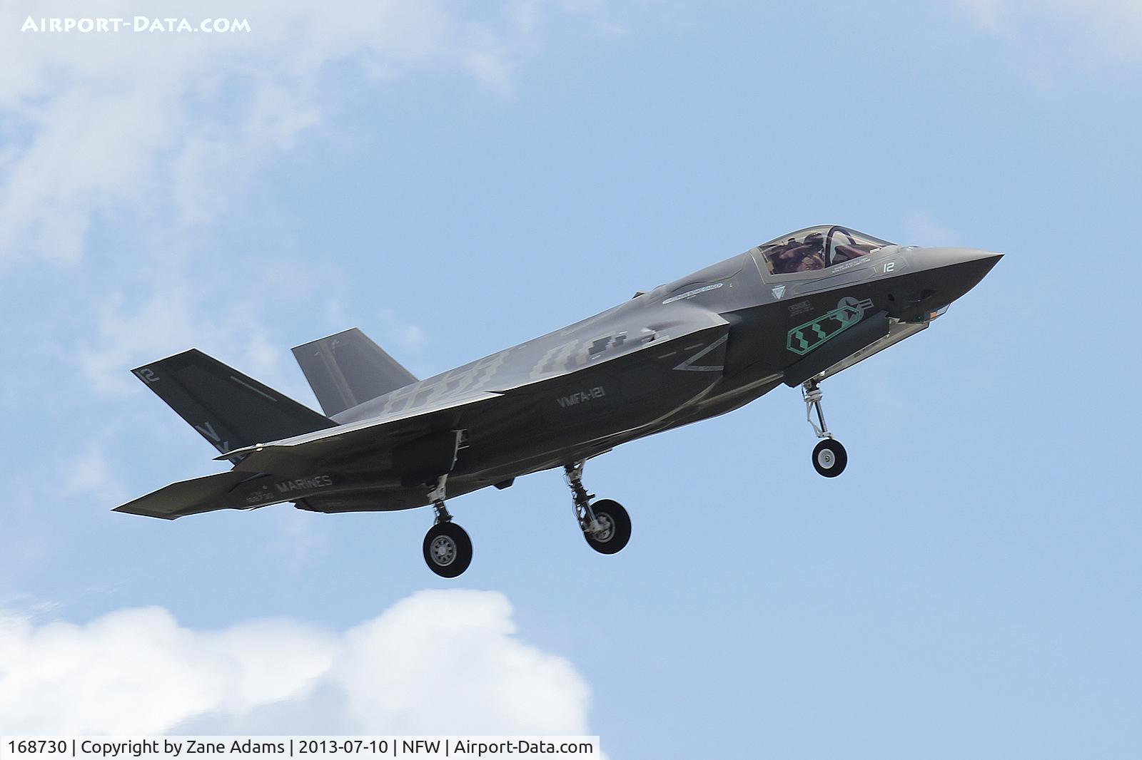 168730, 2013 Lockheed Martin F-35B Lightning II C/N BF-32, Landing at NAS Fort Worth