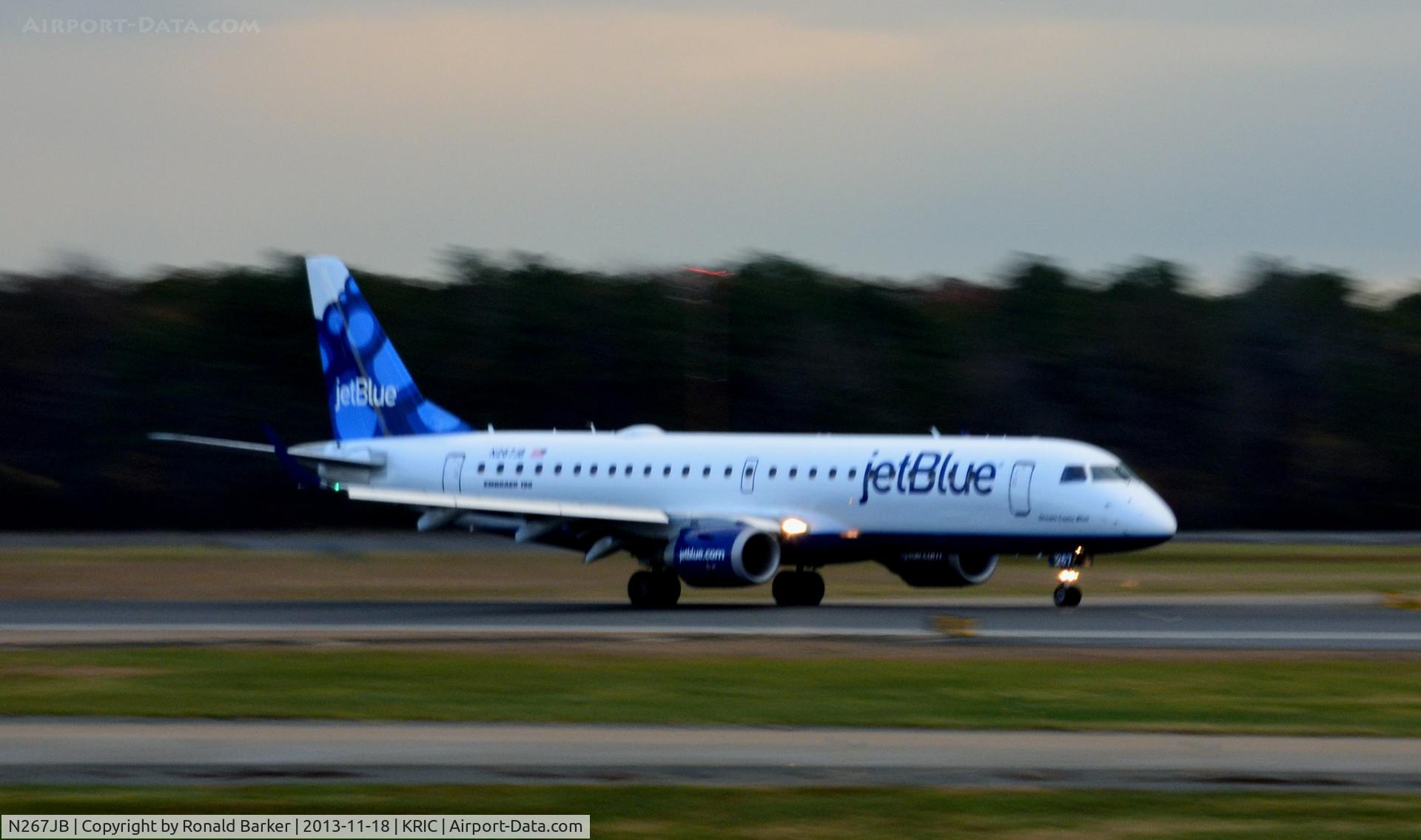 N267JB, 2007 Embraer 190AR (ERJ-190-100IGW) C/N 19000065, Takeoff roll RIC