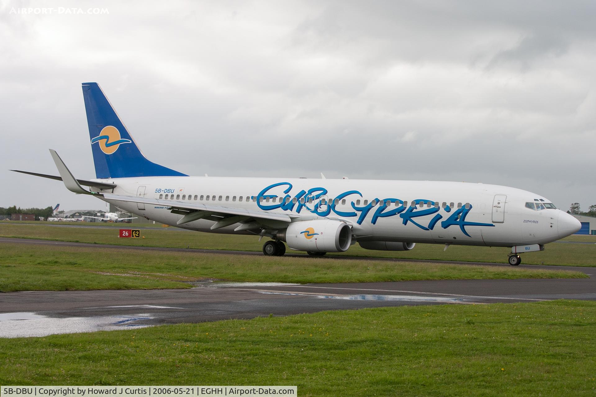 5B-DBU, 2003 Boeing 737-8Q8 C/N 32796, Eurocypria, named 'Zephyros'.