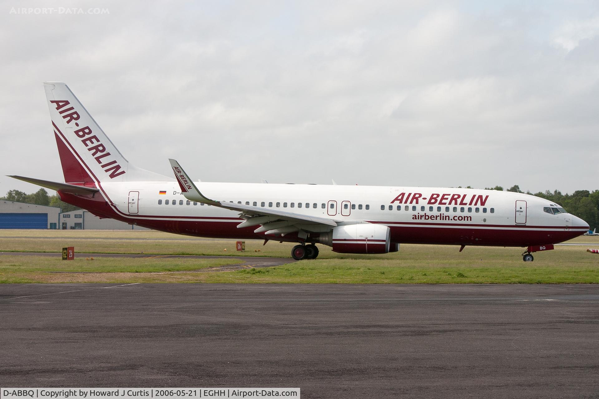 D-ABBQ, 1999 Boeing 737-86N C/N 28608, Air Berlin, heading for runway 26.