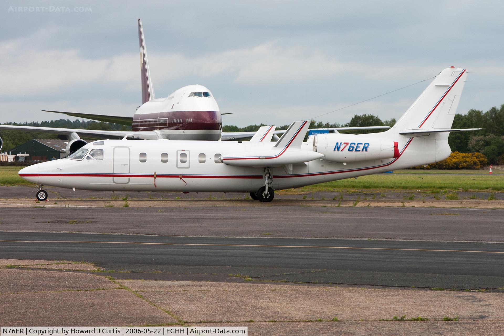 N76ER, 1981 Israel Aircraft Industries 1124A C/N 369, With resident 747SP VP-BAT behind.