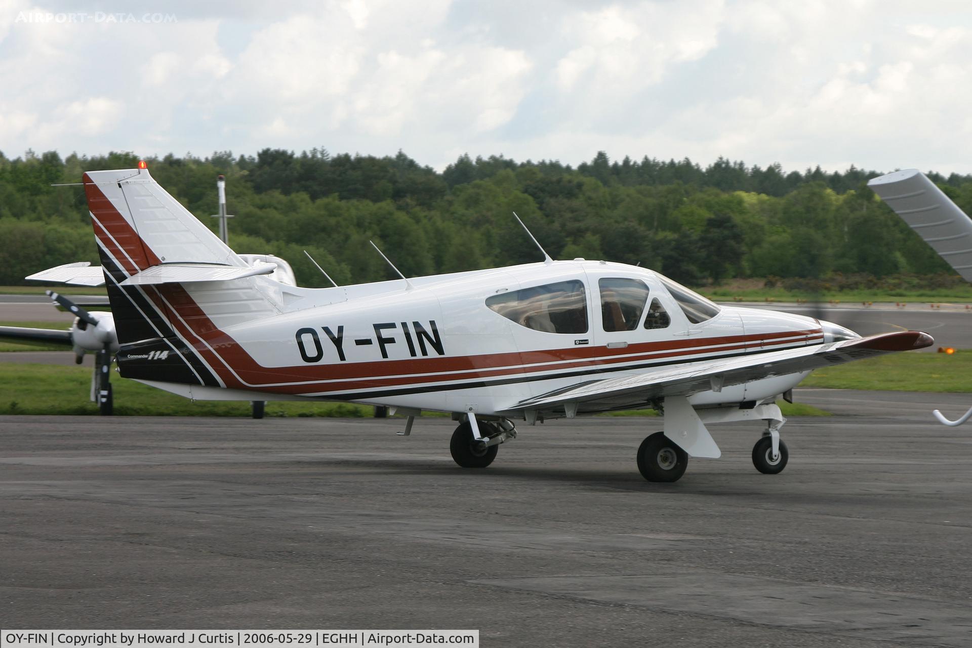 OY-FIN, 1978 Rockwell Commander 114 C/N 14359, Taxiing out for departure.