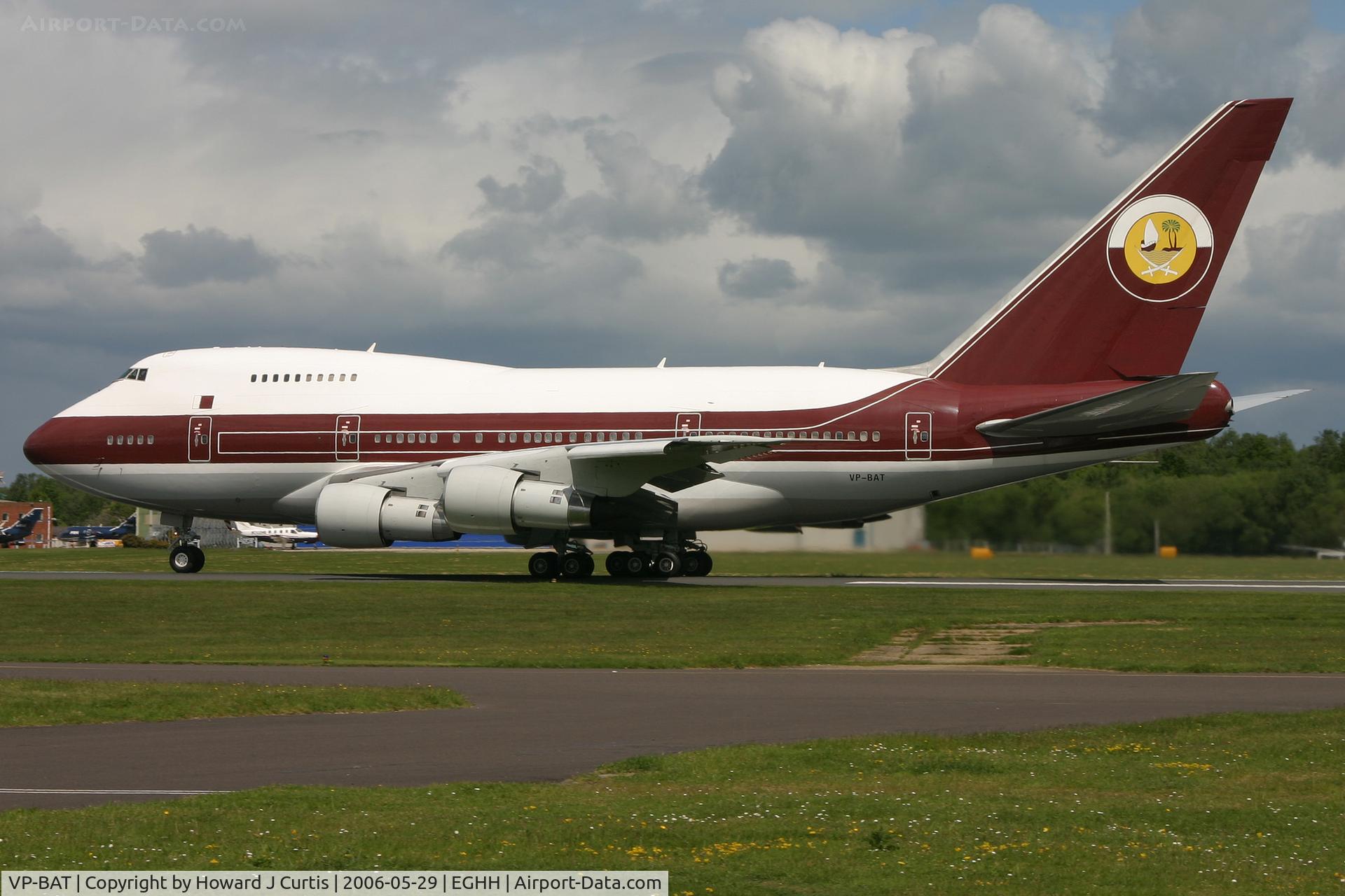VP-BAT, 1979 Boeing 747SP-21 C/N 21648, A series of three. This is what happens when a 747SP departs and you've just mown the grass. Photo 1/3.