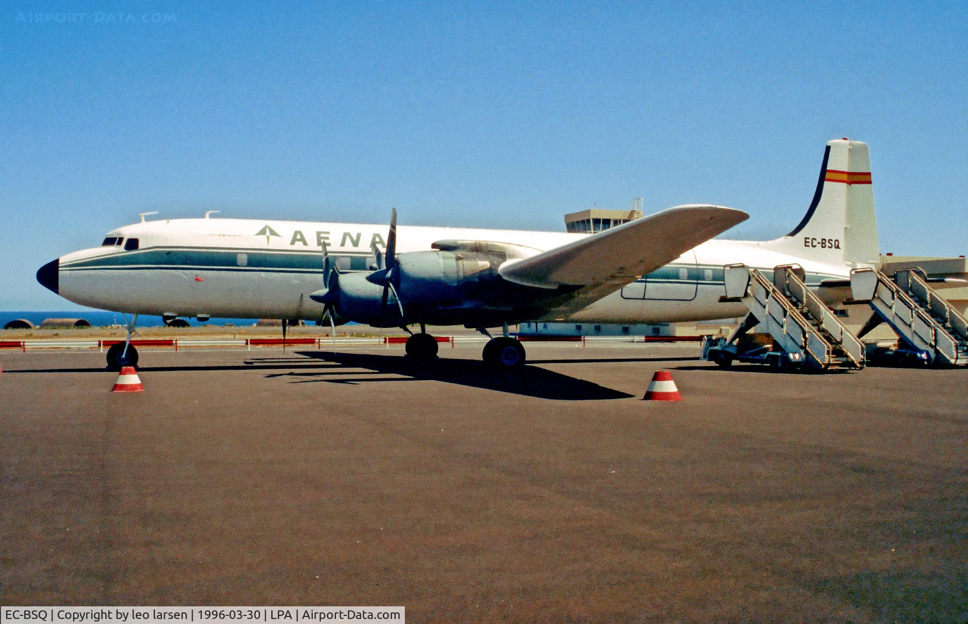 EC-BSQ, 1957 Douglas DC-7CF Seven Seas C/N 45159-748, Las Palmas 30.3.96