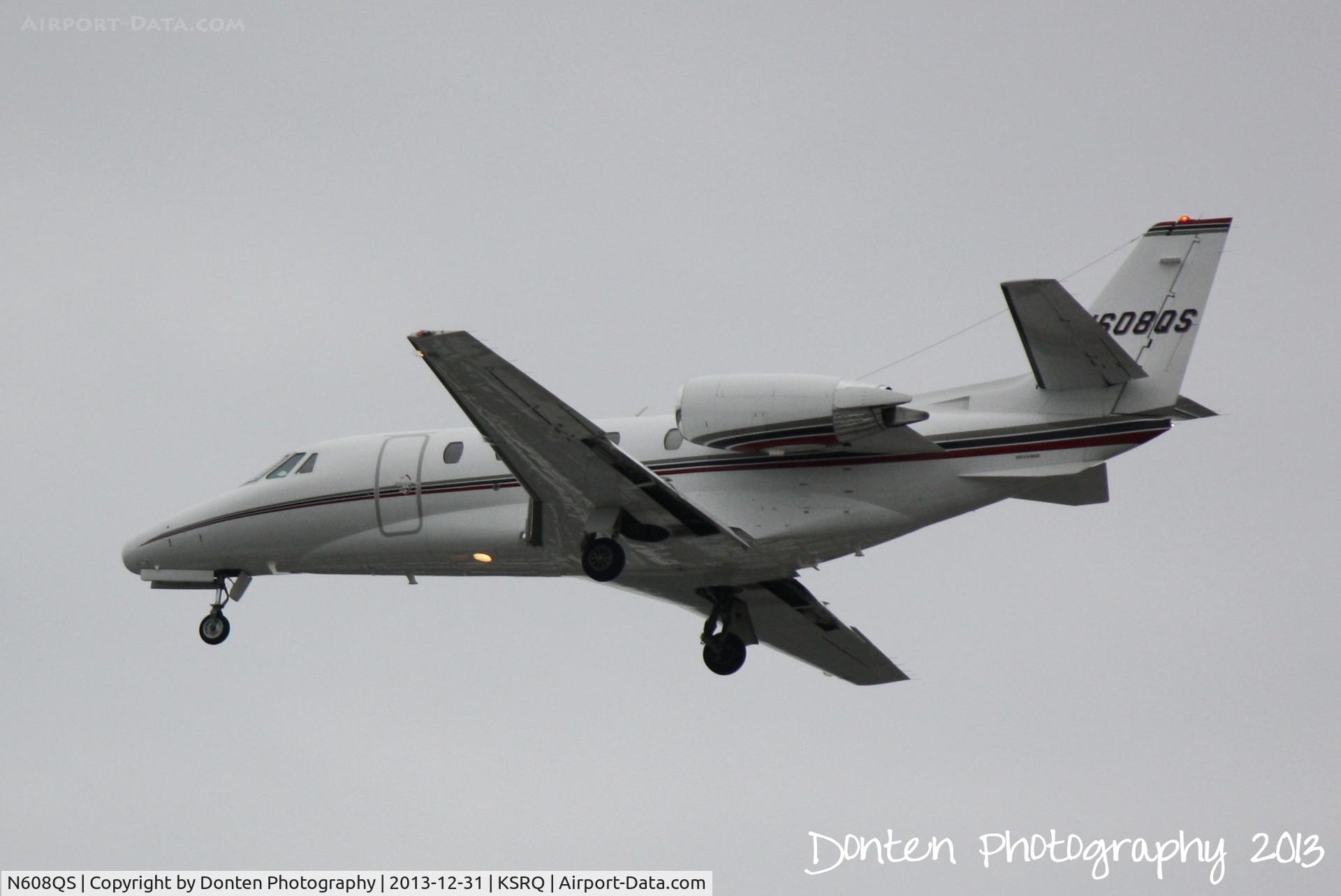 N608QS, 2002 Cessna 560XL Citation Excel C/N 560-5308, Execjet Flight 608 (N608QS) arrives at Sarasota-Bradenton International Airport following a flight from Naples Municipal Airport