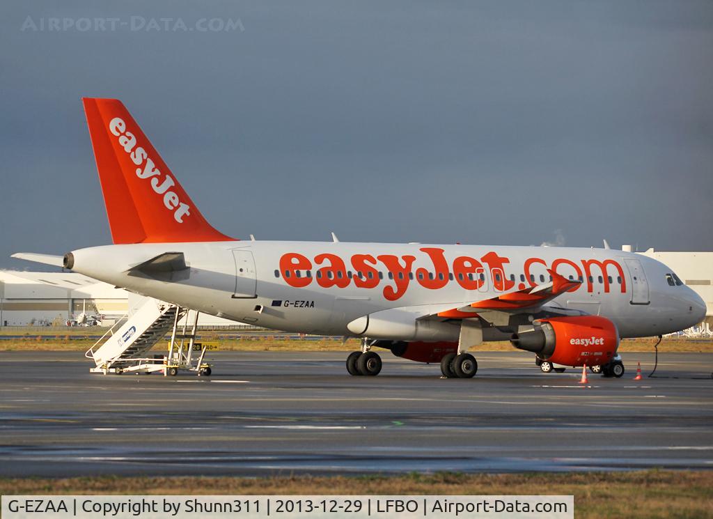 G-EZAA, 2006 Airbus A319-111 C/N 2677, Parked at the General Aviation area without 'Come on, Let's fly' titles