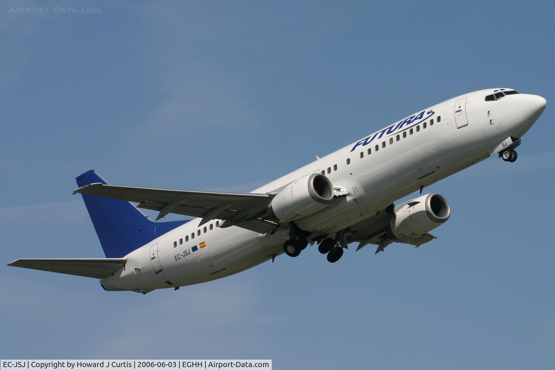 EC-JSJ, 1989 Boeing 737-4K5 C/N 24126, Futura Air, climbing off runway 08.