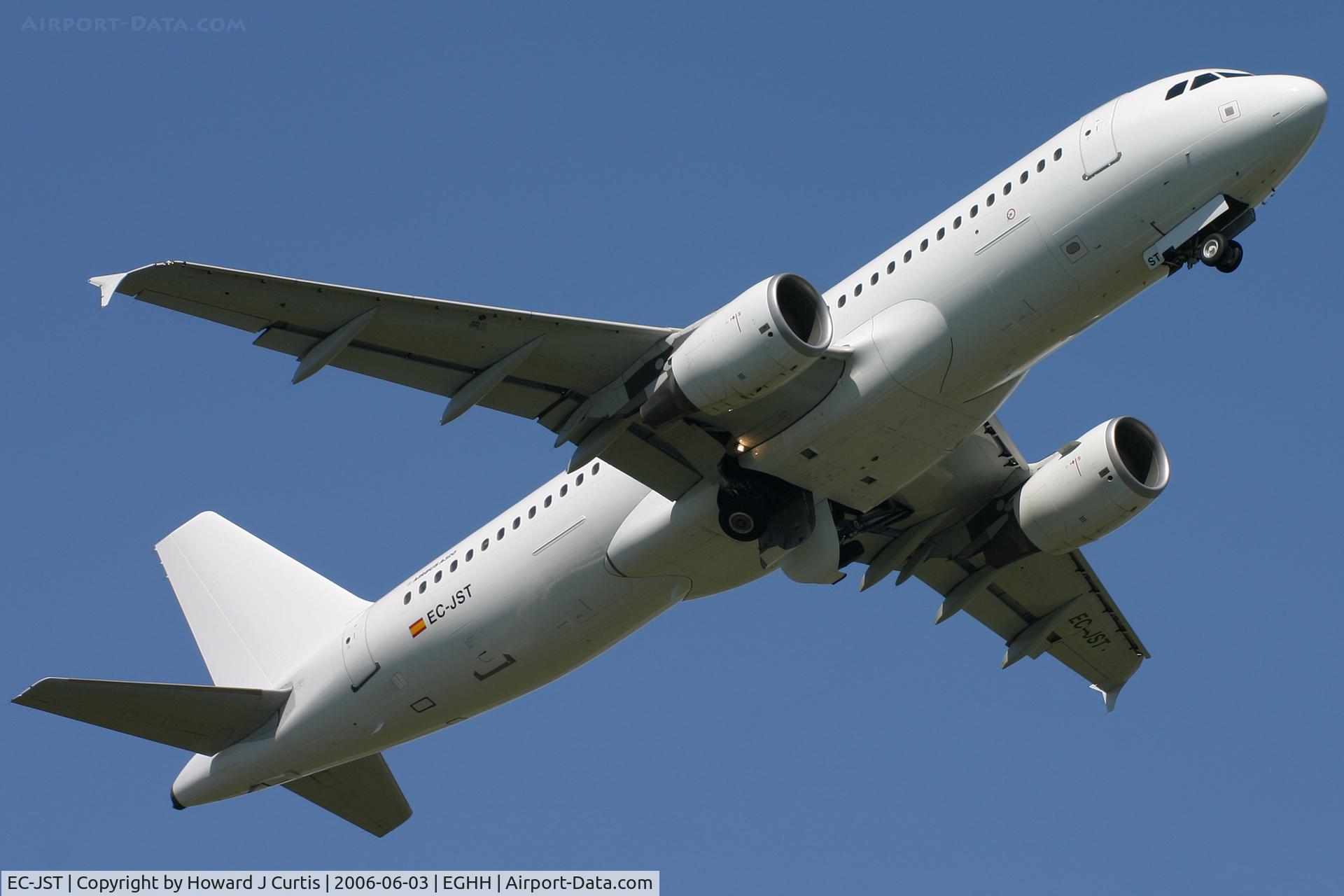 EC-JST, 2002 Airbus A320-214 C/N 1767, Iberworld (no titles), climbing off runway 08.