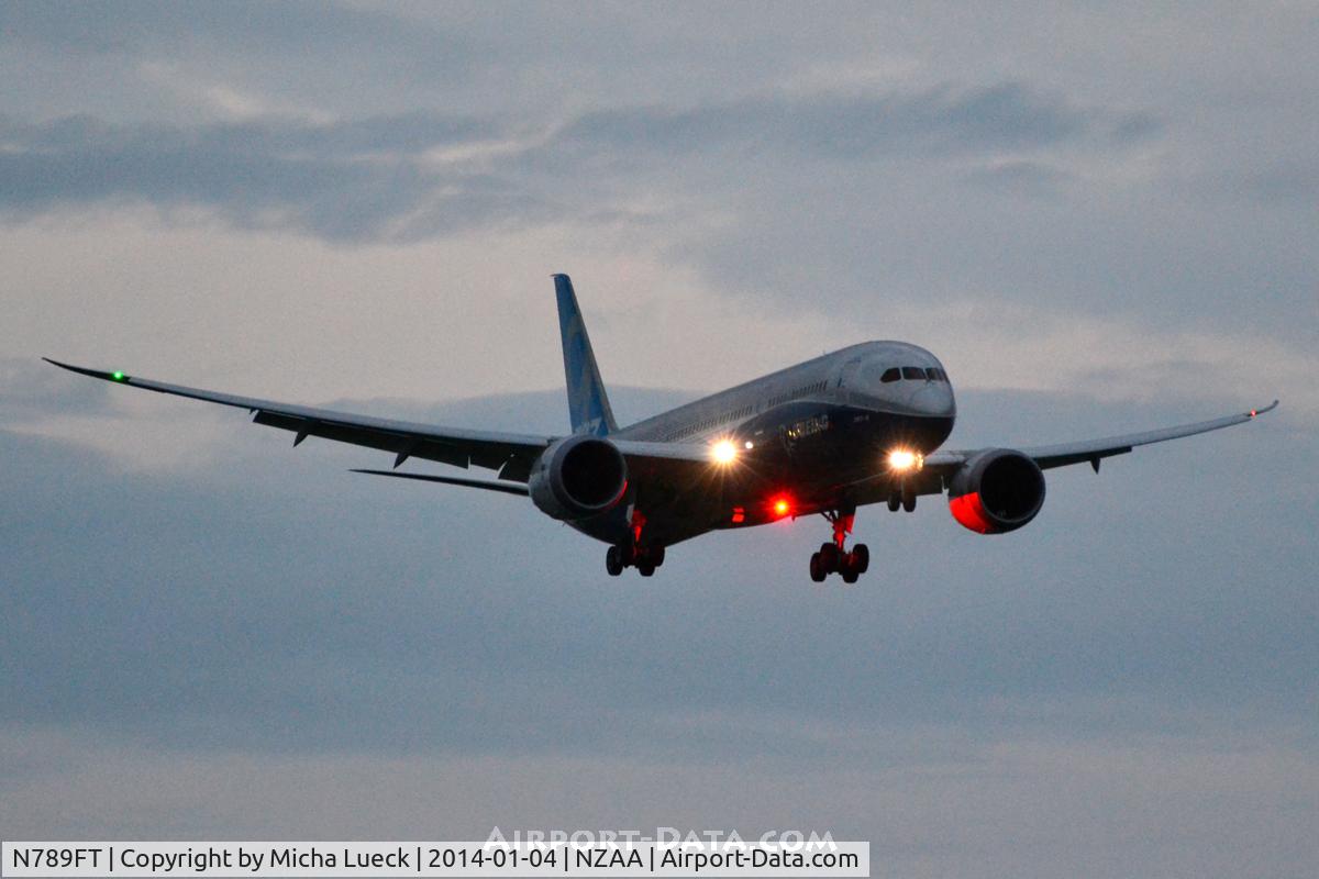 N789FT, 2013 Boeing 787-9 Dreamliner C/N 41989, Arriving in AKL on its first ever trip outside the USA