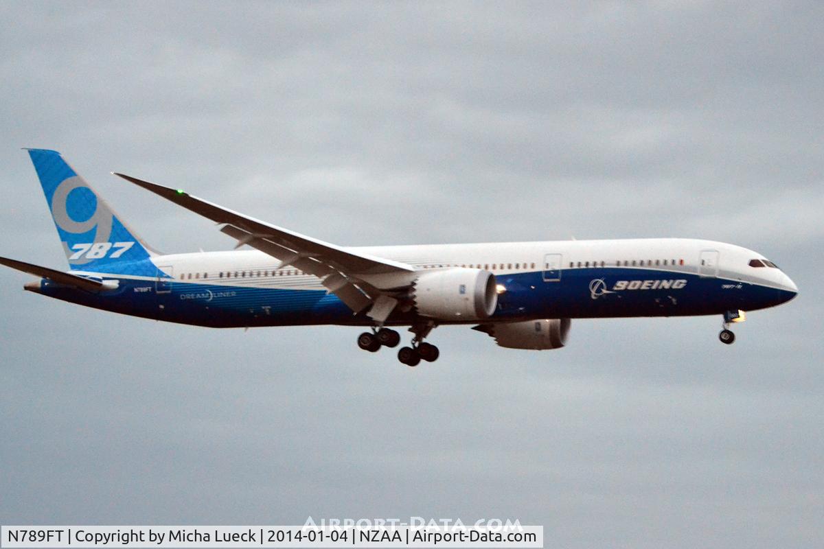 N789FT, 2013 Boeing 787-9 Dreamliner C/N 41989, Arriving in AKL on its first ever trip outside the USA