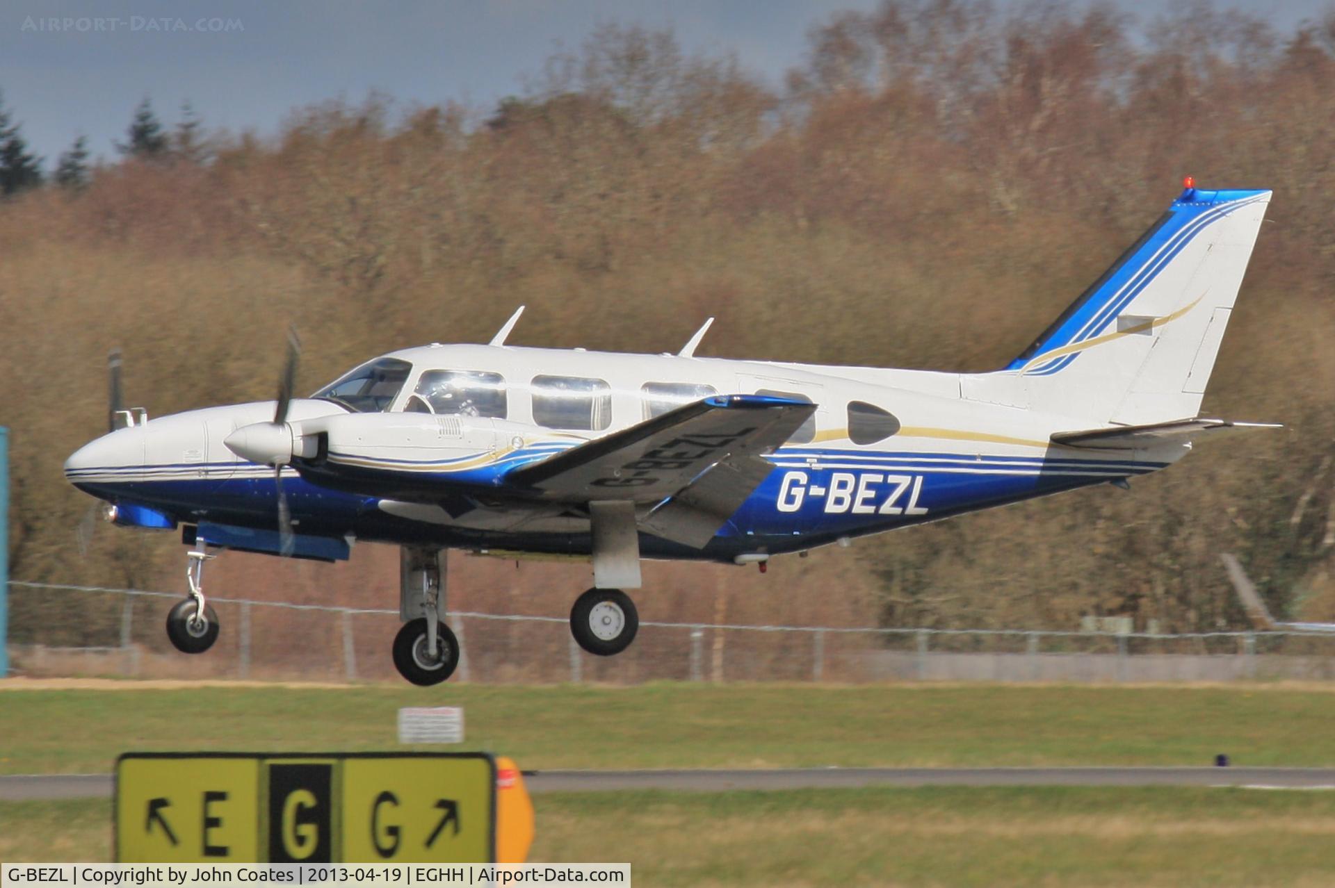 G-BEZL, 1977 Piper PA-31-310 Navajo Navajo C/N 31-7712054, About to touchdown 26