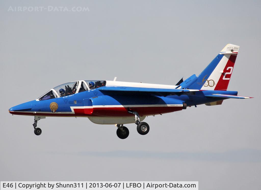E46, Dassault-Dornier Alpha Jet E C/N E46, Landing rwy 14R for Muret Airshow 2013