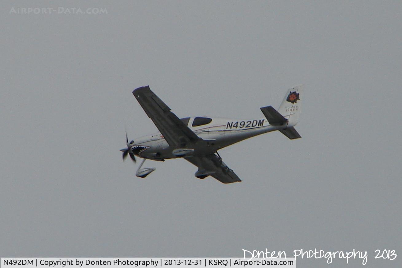 N492DM, 2008 Cirrus SR22 C/N 3282, Cirrus SR-22 (N492DM) arrives at Sarasota-Bradenton International Airport following a flight from Marsh Harbour Airport