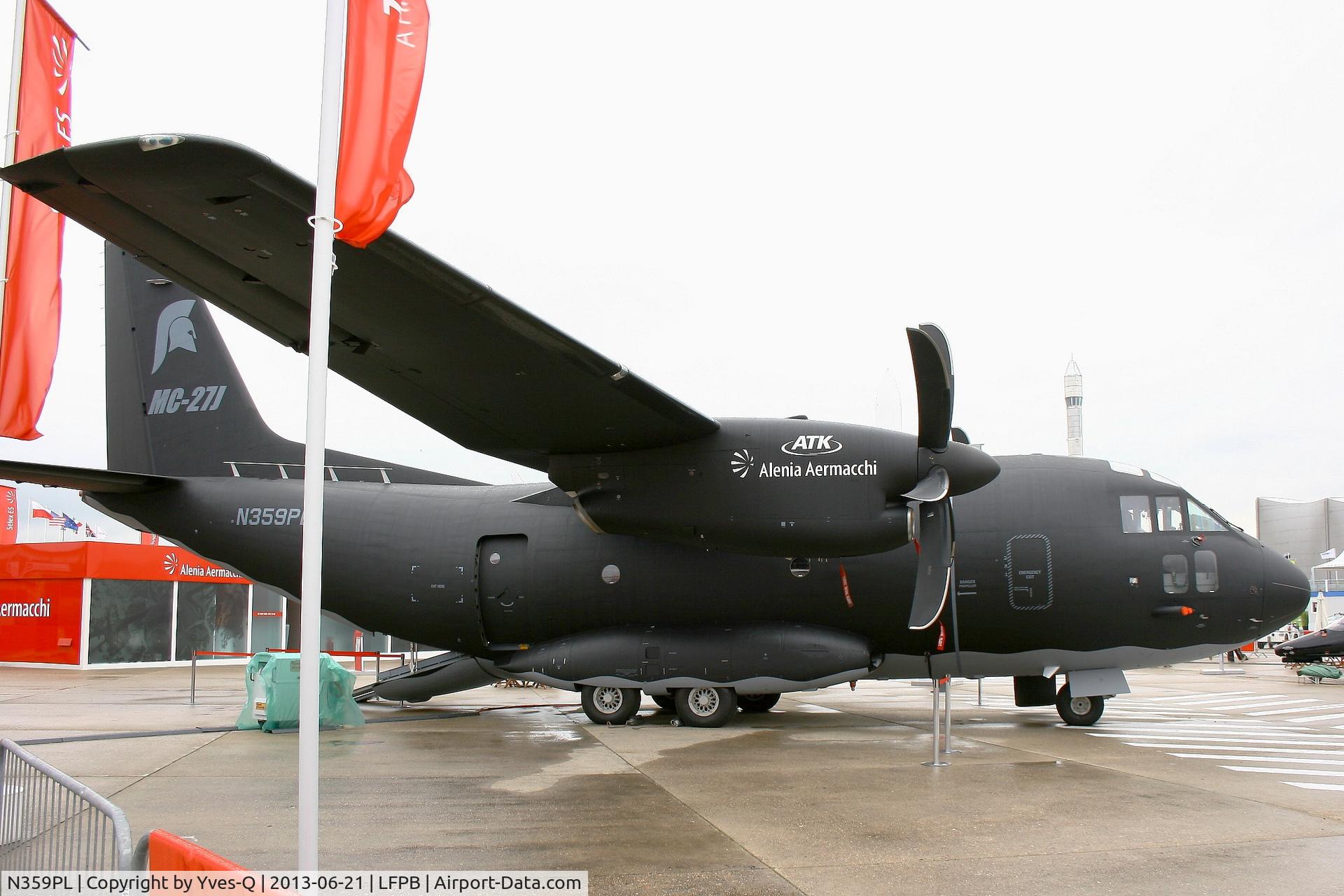 N359PL, Alenia MC-27J Spartan C/N 4126, Alenia C27J (N359PL - cn 4126), Static Display Paris-Le Bourget Air Show 2013. This C-27J is owned by Global Military Systems, a consortium comprised of L-3 Integrated Systems and Alenia North America.