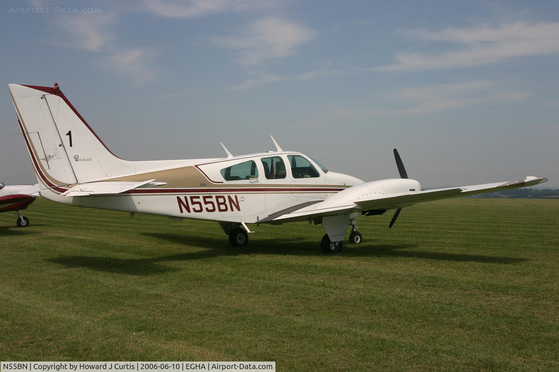 N55BN, 1973 Beech 95-B55 Baron Baron C/N TC-1572, Race number 1, at the Dorset Air Races.