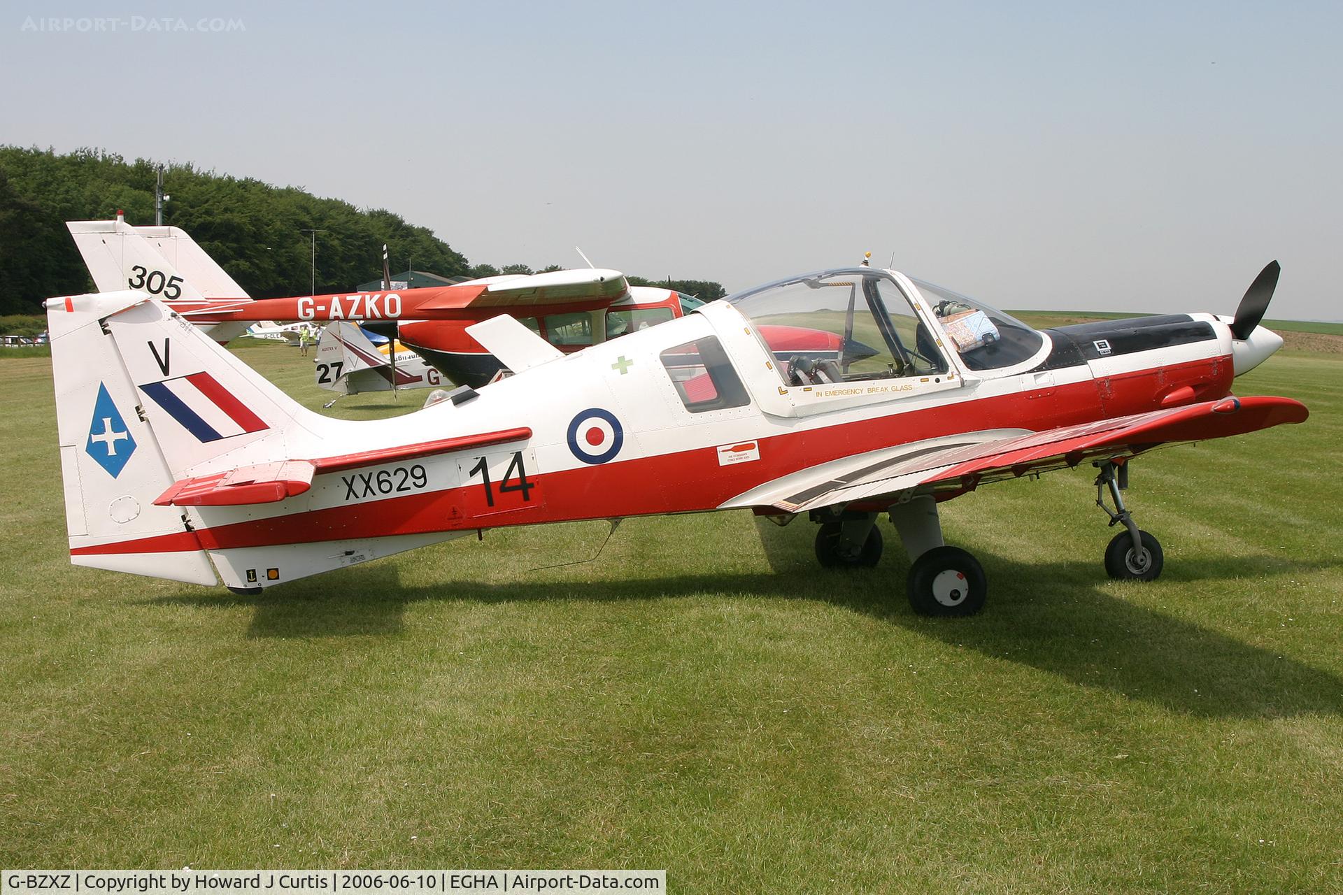 G-BZXZ, 1974 Scottish Aviation Bulldog T.1 C/N BH120/294, Race number 14, at the Dorset Air Races. XX629/V.
