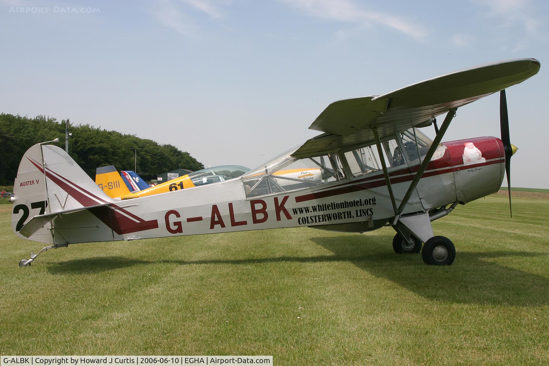 G-ALBK, 1944 Taylorcraft J Auster 5 C/N 1273, Race number 27, at the Dorset Air Races.