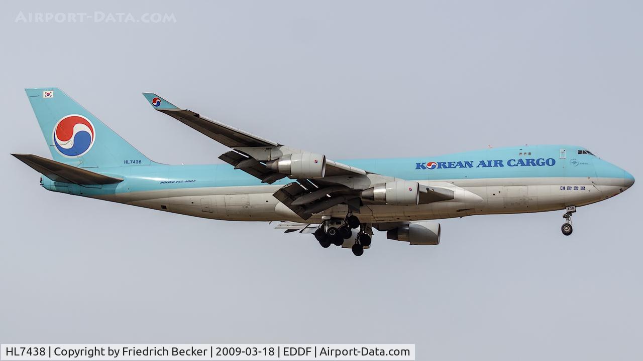 HL7438, 2003 Boeing 747-4B5ERF C/N 33515, on final RW07R