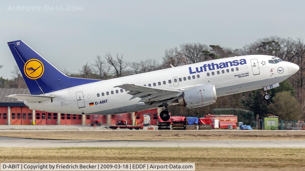 D-ABIT, 1991 Boeing 737-530 C/N 24943, departure from RW18W