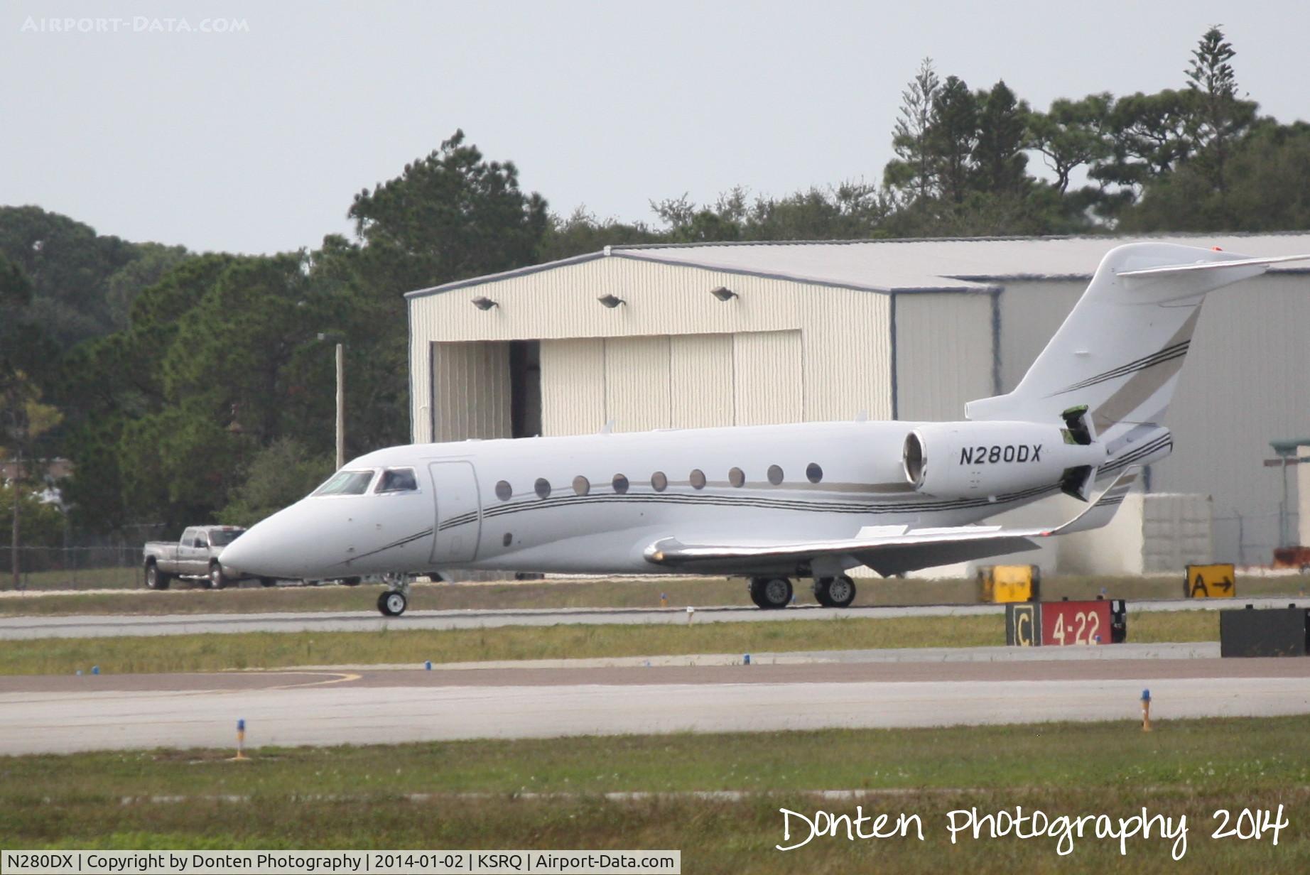 N280DX, 2012 Israel Aircraft Industries Gulfstream G280 C/N 2011, Corporate Air Flight 361 (N280DX) arrives at Sarasota-Bradenton International Airport following a flight from Pittsburgh International Airport