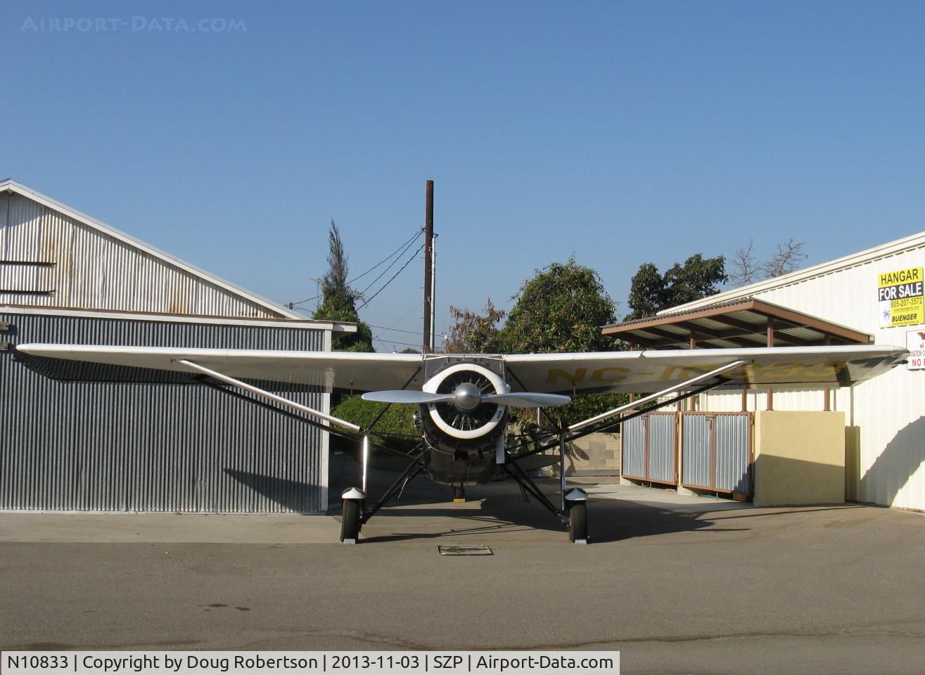 N10833, 1931 Stinson JR. S C/N 8027, 1931 Stinson JUNIOR S, Lycoming R680E 9 cylinder 215 Hp radial, four seats