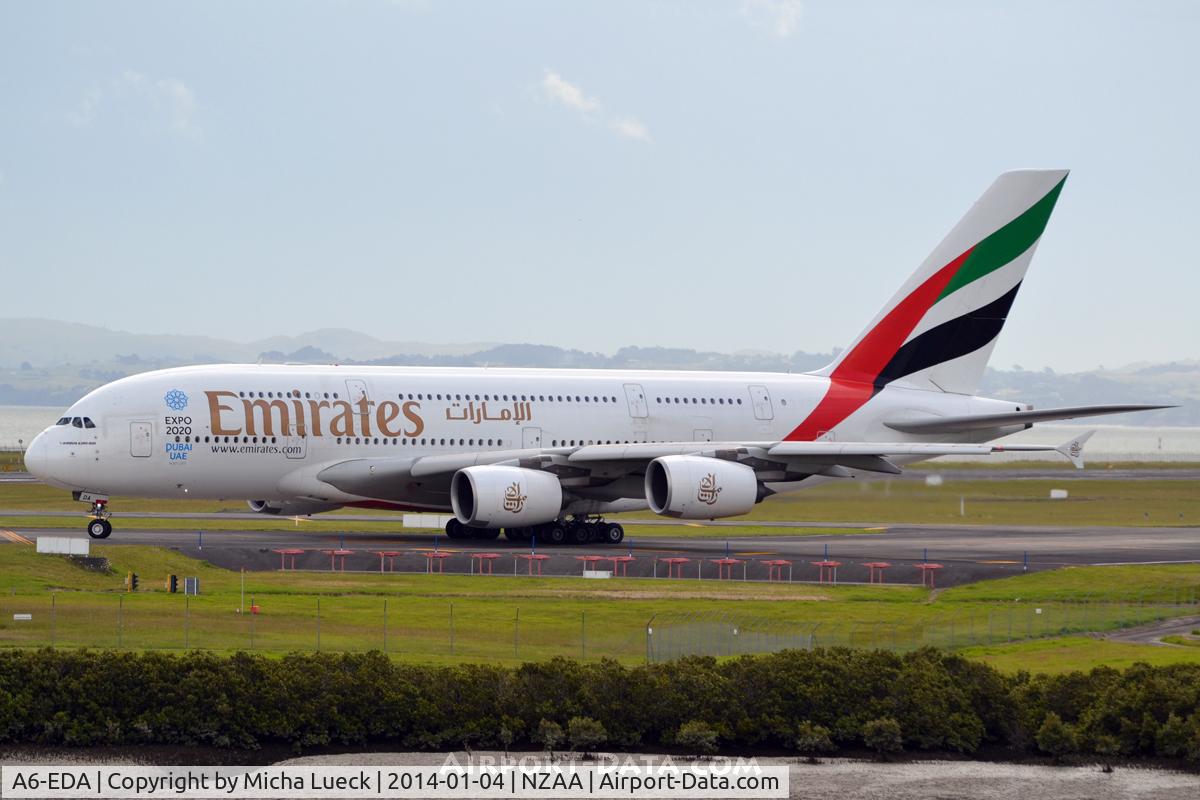 A6-EDA, 2007 Airbus A380-861 C/N 011, At Auckland