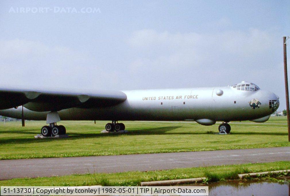 51-13730, 1951 Convair RB-36H-30-CF Peacemaker C/N Not found 51-13730, Convair RB-36H-30-CF Peacemaker 51-13730 (actual number) put on display at Chanute AFB, IL in 1957.When  Chanute closed, moved in 1991 to Castle AFB Museum @ Chanute AFB May 82