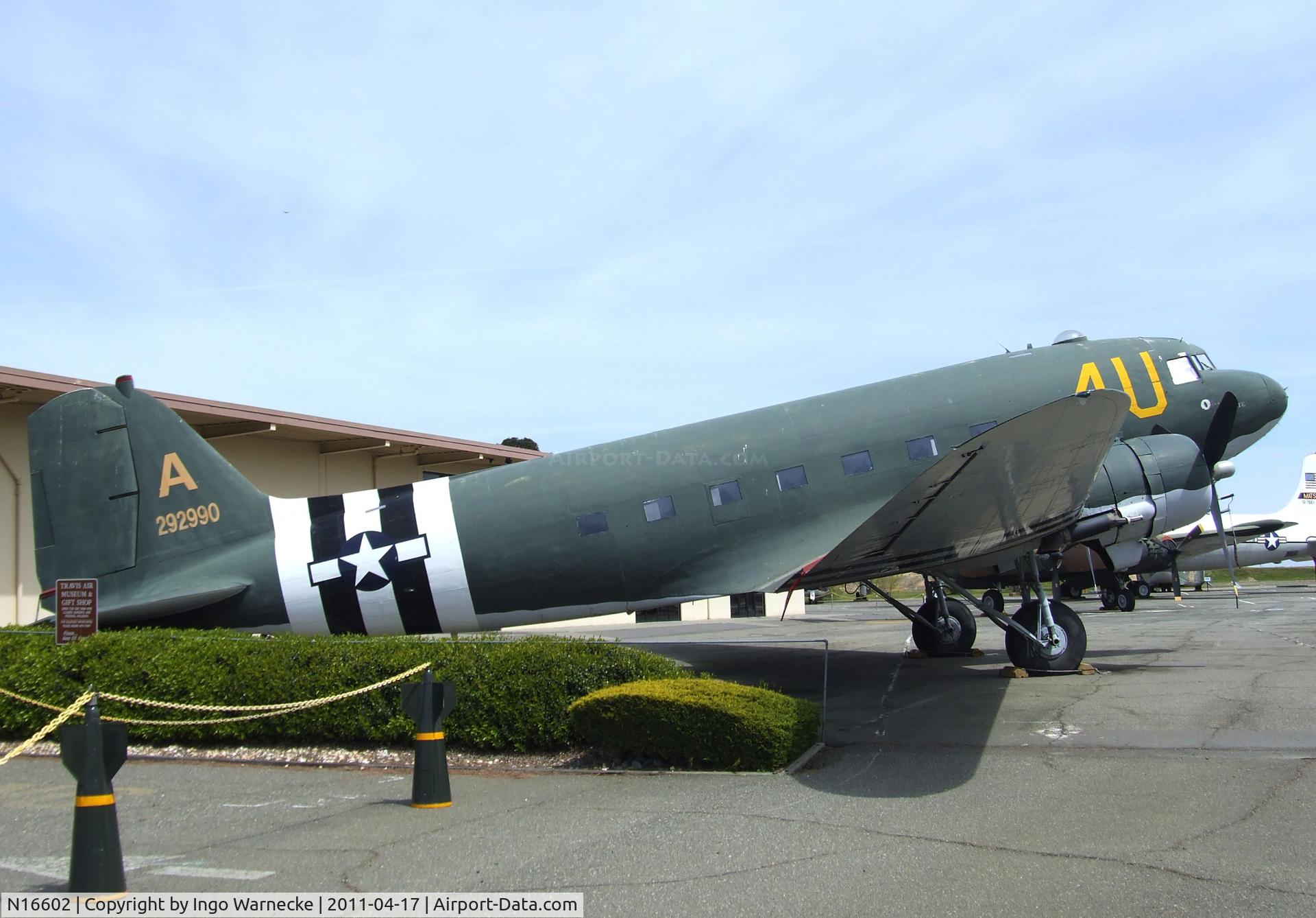 N16602, 1943 Douglas C-47A-20-DK Skytrain C/N 12852, Douglas DC-3 / C-47 Skytrain at the Travis Air Museum, Travis AFB Fairfield CA