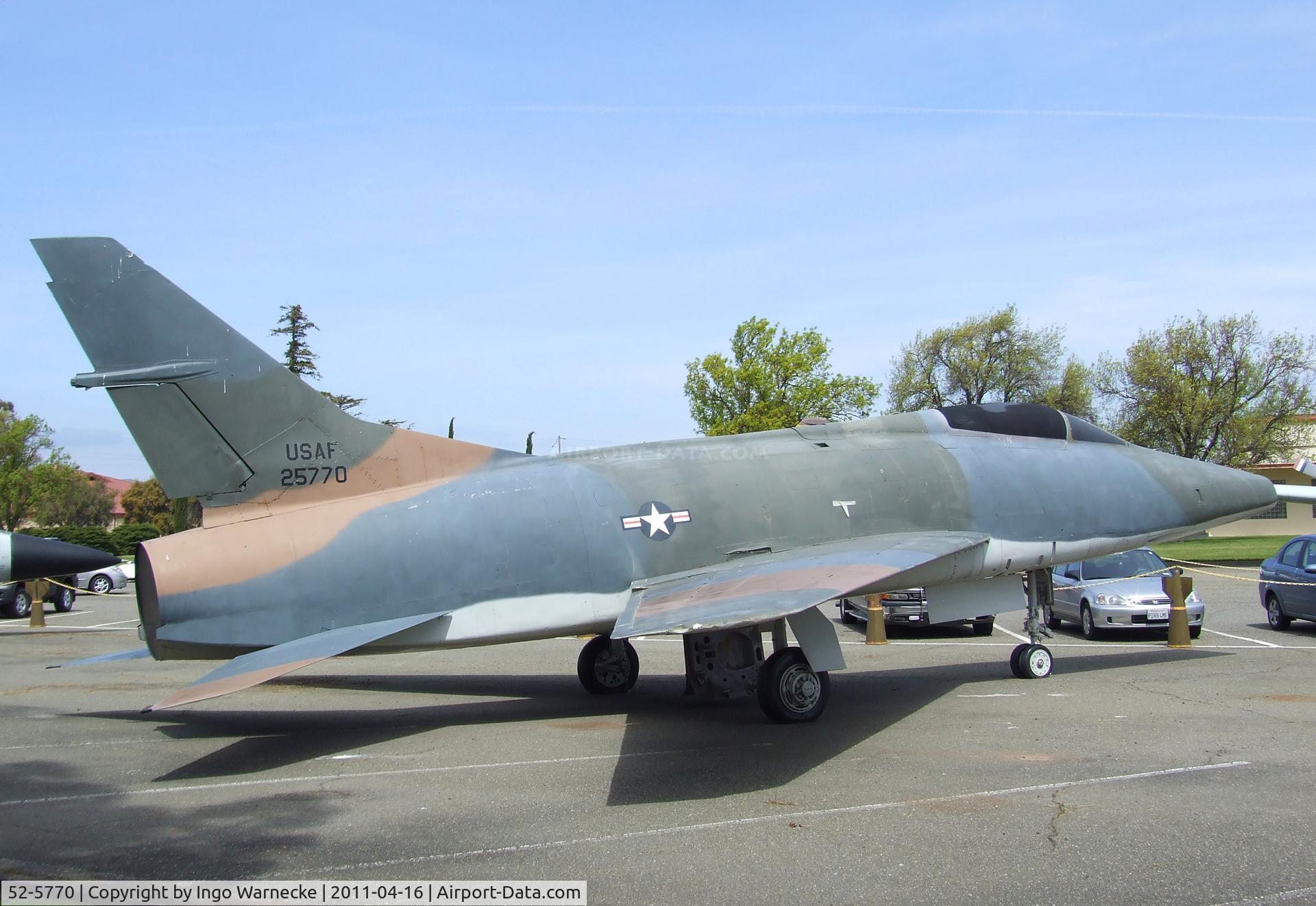 52-5770, North American F-100A Super Sabre C/N 192-15, North American F-100A Super Sabre at the Travis Air Museum, Travis AFB Fairfield CA