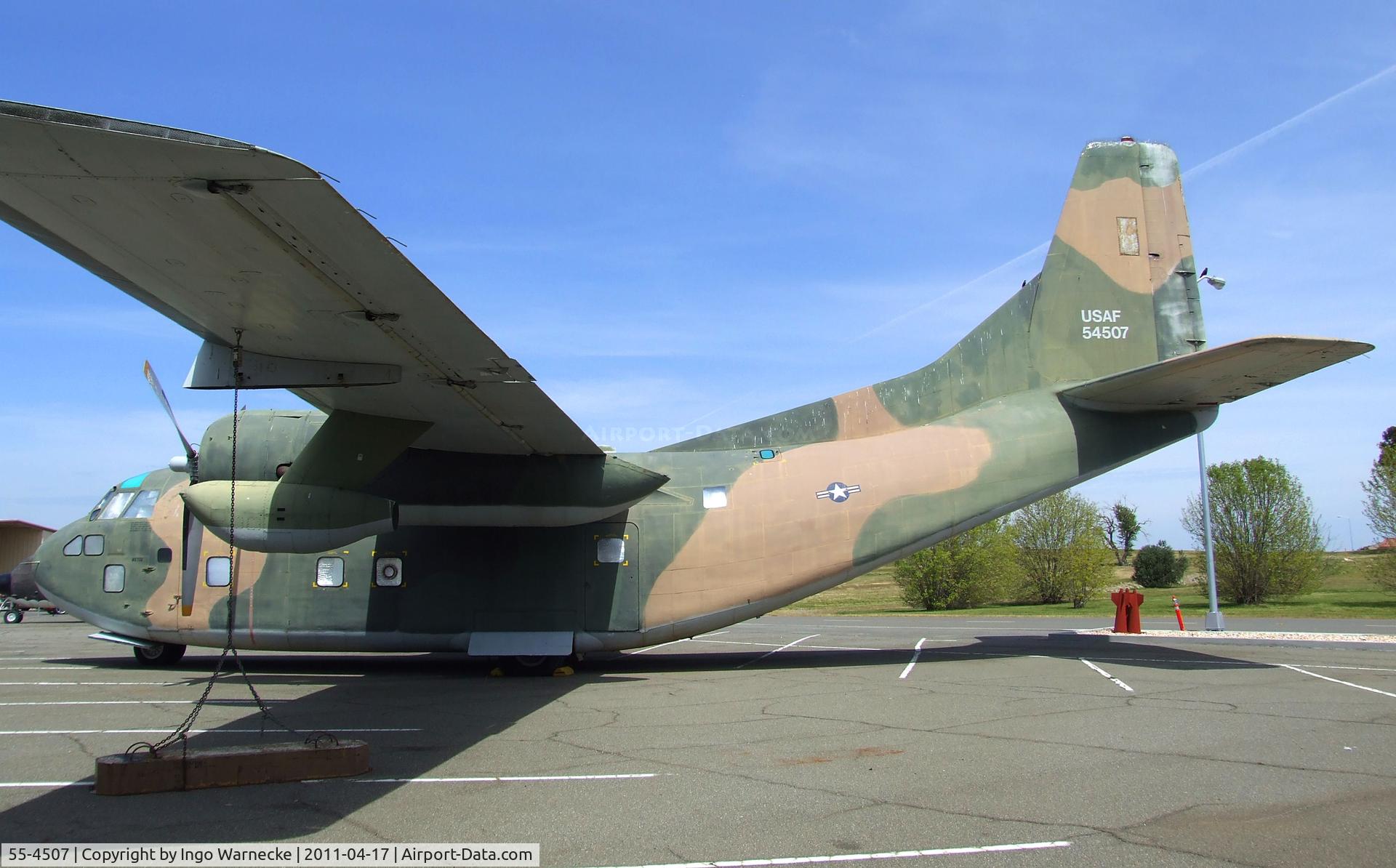 55-4507, 1955 Fairchild C-123B Provider C/N 20168, Fairchild C-123B Provider at the Travis Air Museum, Travis AFB Fairfield CA
