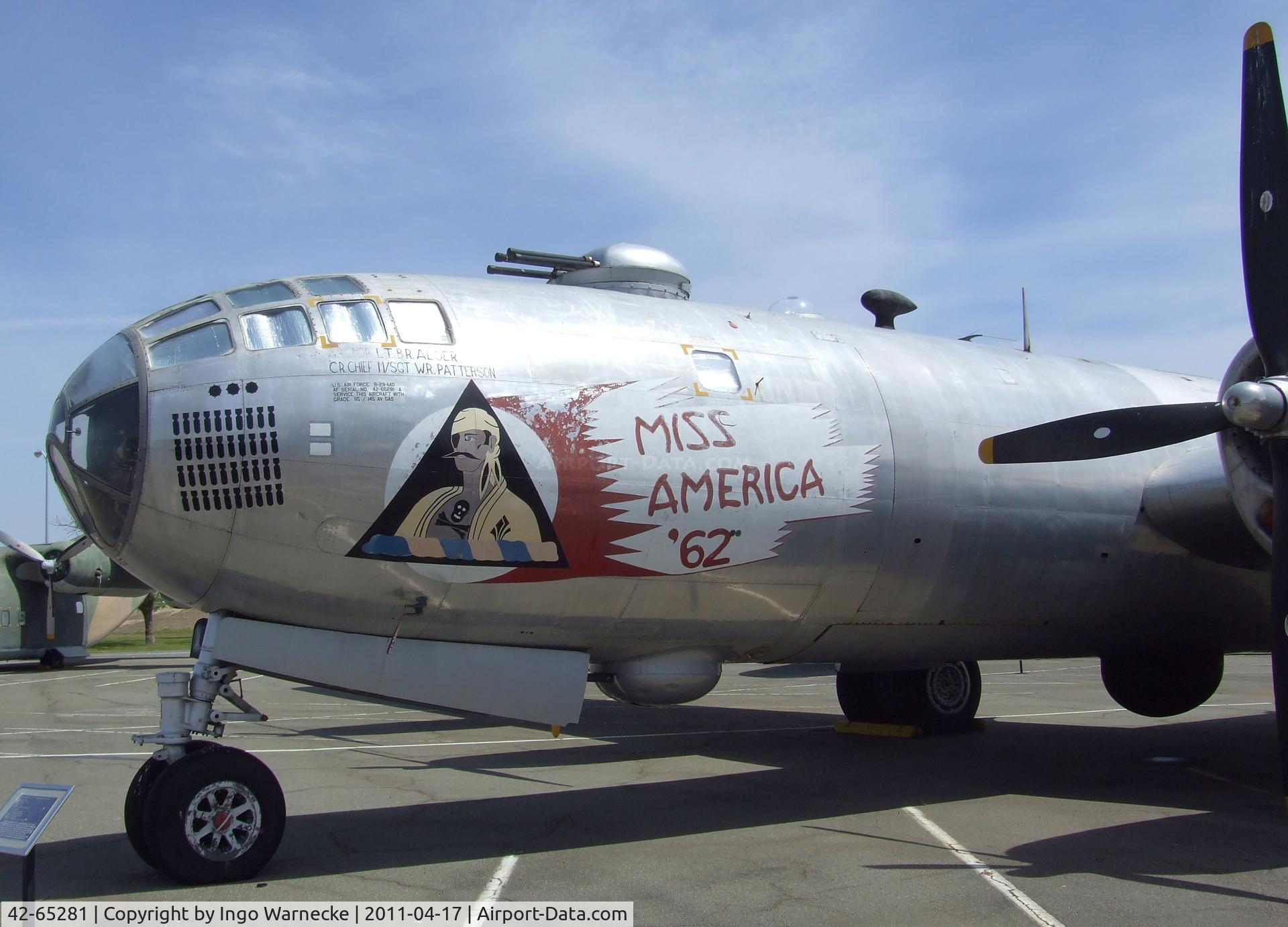 42-65281, 1942 Boeing B-29-25-MO C/N 3456, Boeing B-29 Superfortress at the Travis Air Museum, Travis AFB Fairfield CA