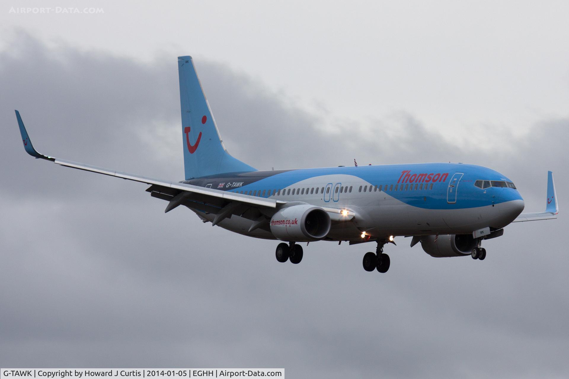 G-TAWK, 2012 Boeing 737-8K5 C/N 37239, TOM6717 from Turin. On approach to runway 26.