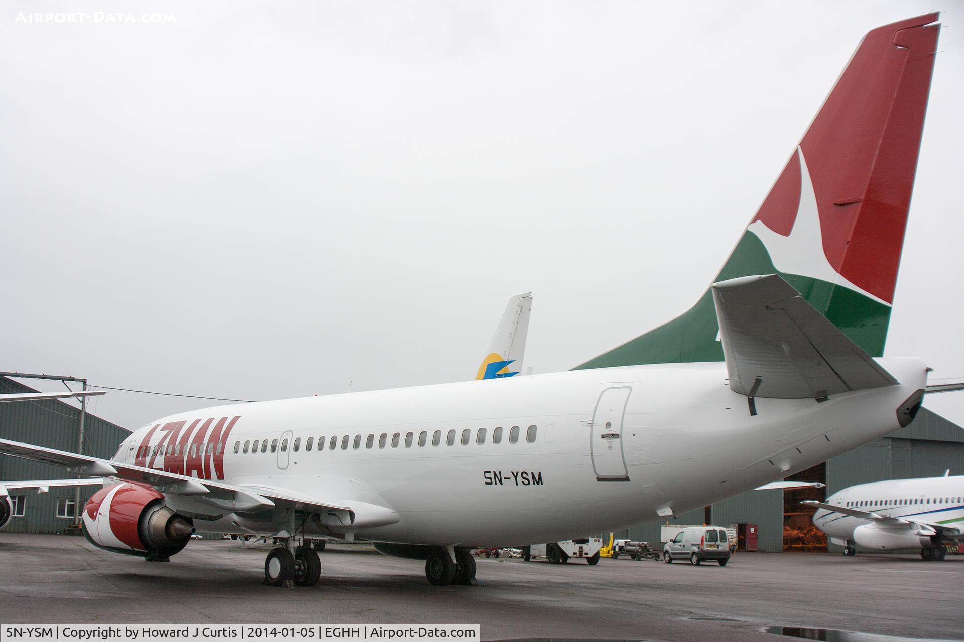5N-YSM, 1997 Boeing 737-36N C/N 28557, Azman Air, named 'Alhaji Yanusa Sarina'.