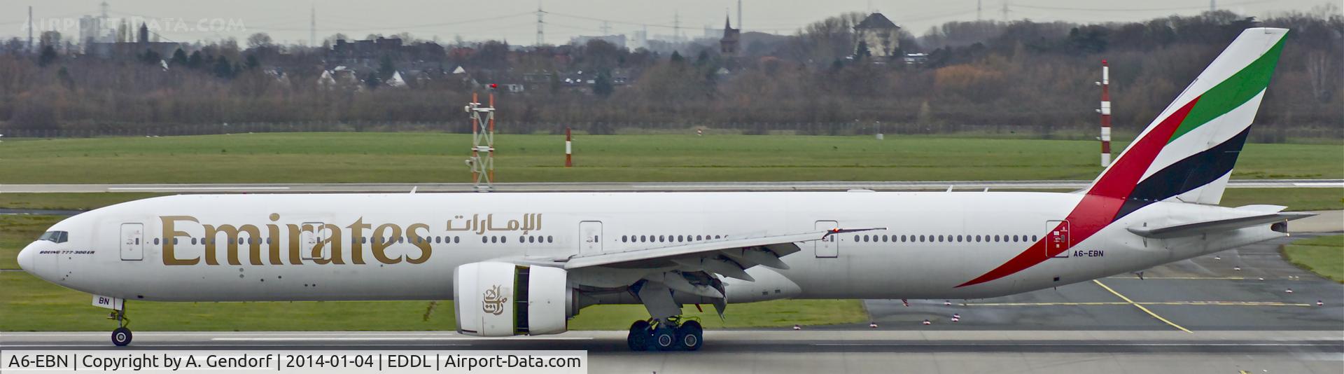 A6-EBN, 2006 Boeing 777-36N/ER C/N 32791, Emirates, seen here shortly after landing at Düsseldorf Int'l(EDDL)