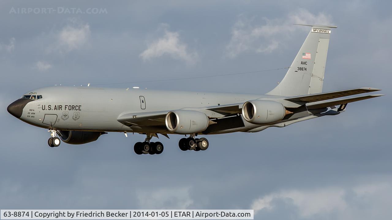 63-8874, 1963 Boeing KC-135R Stratotanker C/N 18712, on final RW26