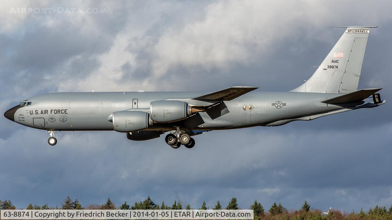 63-8874, 1963 Boeing KC-135R Stratotanker C/N 18712, on final RW26