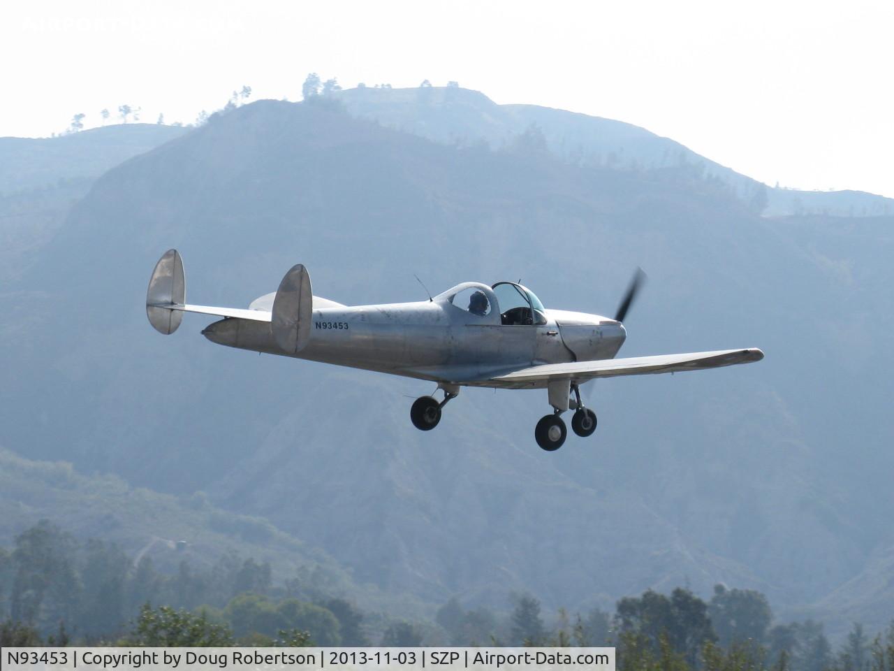 N93453, 1946 Erco 415C Ercoupe C/N 776, 1946 ERCO Ercoupe 415-C, Continental C75 75 Hp, takeoff climb Rwy 22