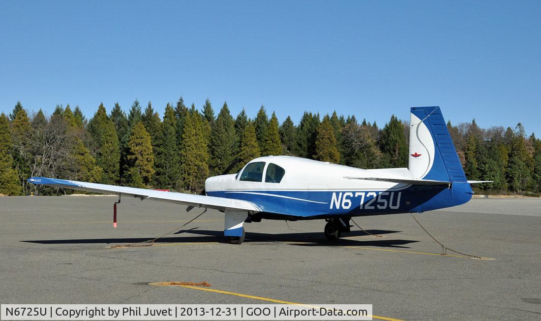 N6725U, 1963 Mooney M20C Ranger C/N 2457, Parked at Nevada County Airport, Grass Valley, CA on 12-31-2013.