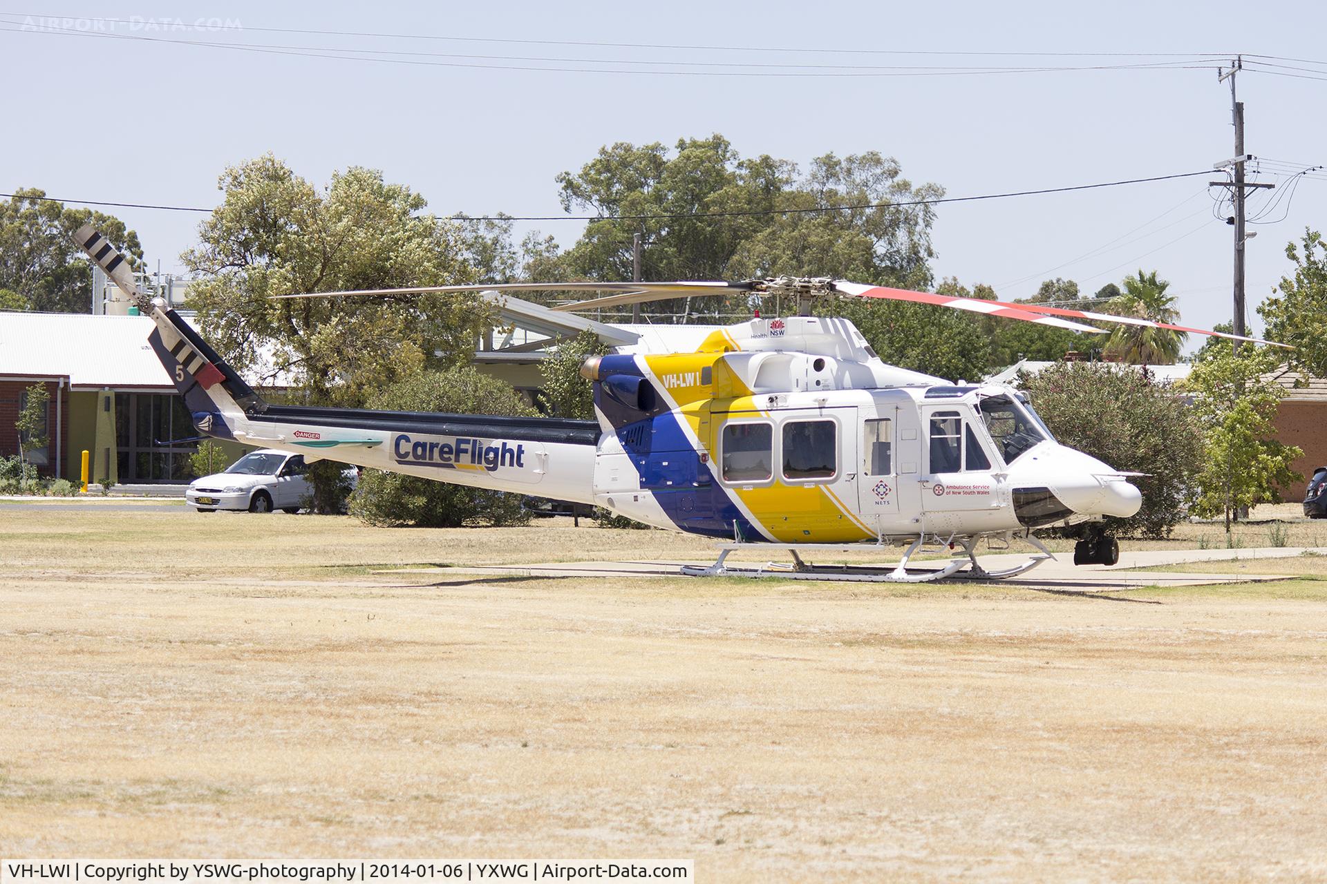 VH-LWI, 2011 Bell 412EP C/N 36573, CareFlight (VH-LWI) Bell 412EP at the Duke of Kent Oval helipad.