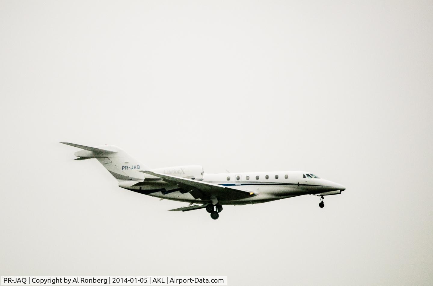 PR-JAQ, 1999 Cessna 750 Citation X Citation X C/N 750-0060, A short visit to Auckland for PR-JAQ on the 5th of January, 2014