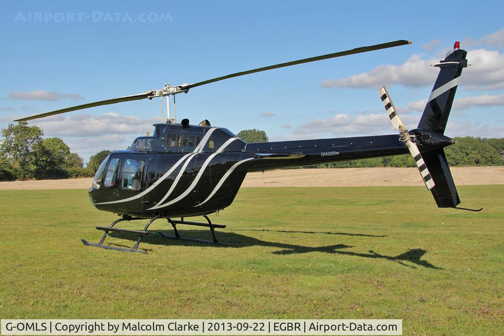 G-OMLS, 1976 Bell 206B JetRanger II C/N 1957, Bell 206B JetRanger II at The Real Aeroplane Club's Helicopter Fly-In, Breighton Airfield, September 2013.