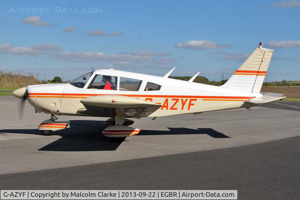 G-AZYF, 1968 Piper PA-28-180 Cherokee C/N 28-5227, Piper PA-28-180 Cherokee at The Real Aeroplane Club's Helicopter Fly-In, Breighton Airfield, September 2013.