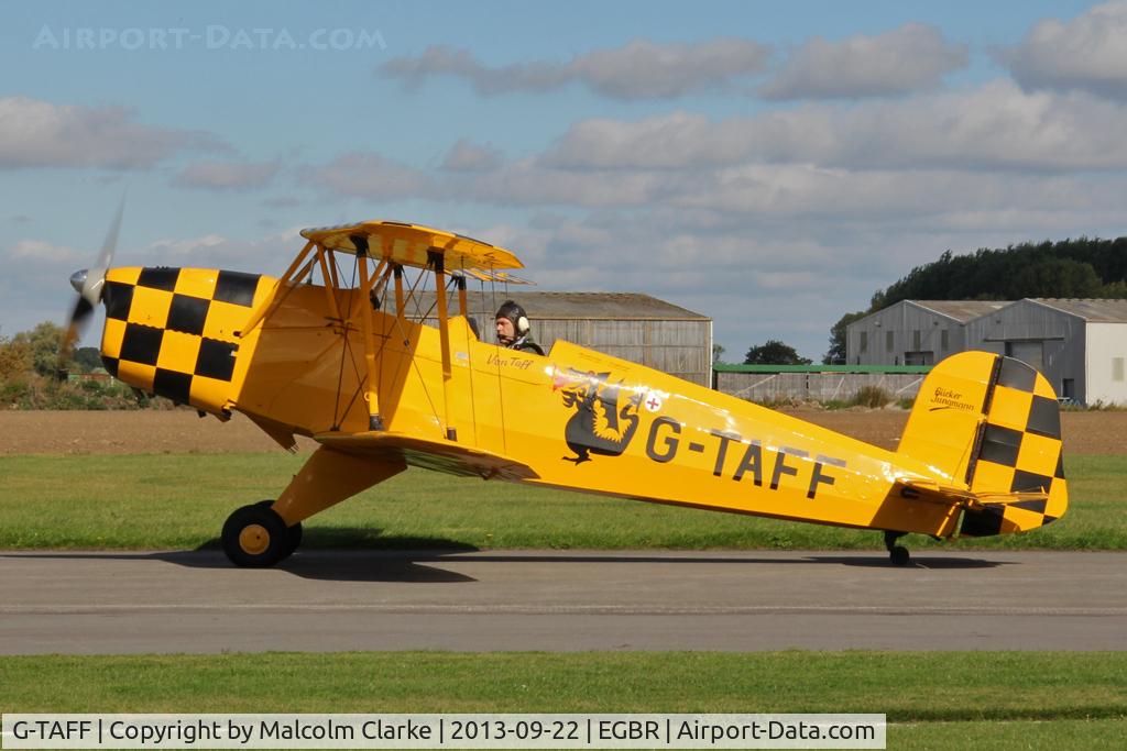 G-TAFF, 1957 CASA 1-131E Jungmann C/N 1129, CASA 1-131E Jungmann at The Real Aeroplane Company's Helicopter Fly-In, Breighton Airfield, September 2013.