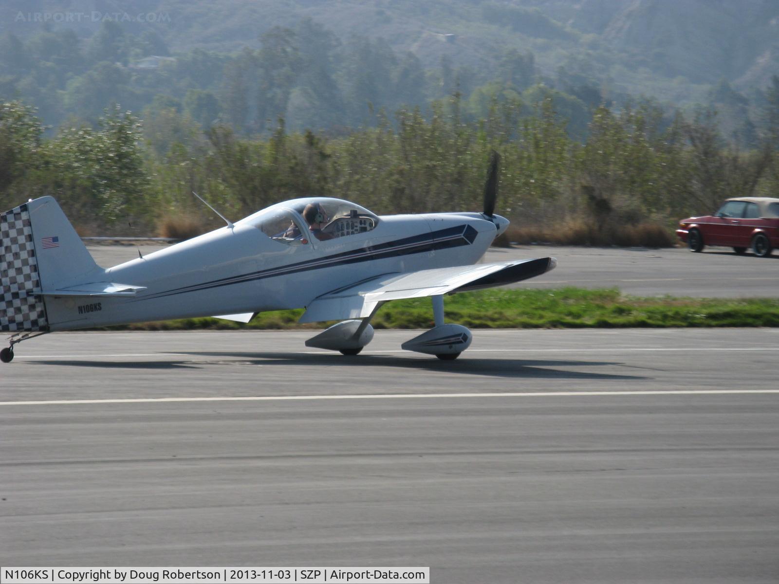 N106KS, 1991 Vans RV-6 C/N 21033, 1991 Stark VAN's RV-6, Lycoming O-320 160 Hp, landing roll Rwy 22