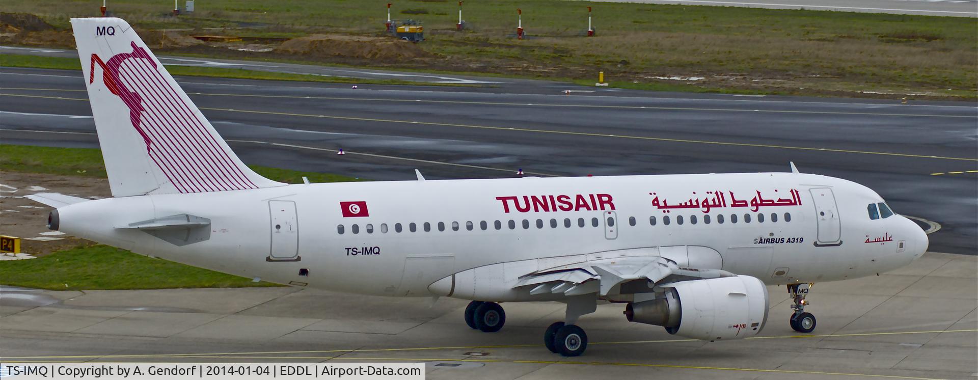 TS-IMQ, 2007 Airbus A319-112 C/N 3096, Tunisair, seen here rolling at Düsseldorf Int'l(EDDL)