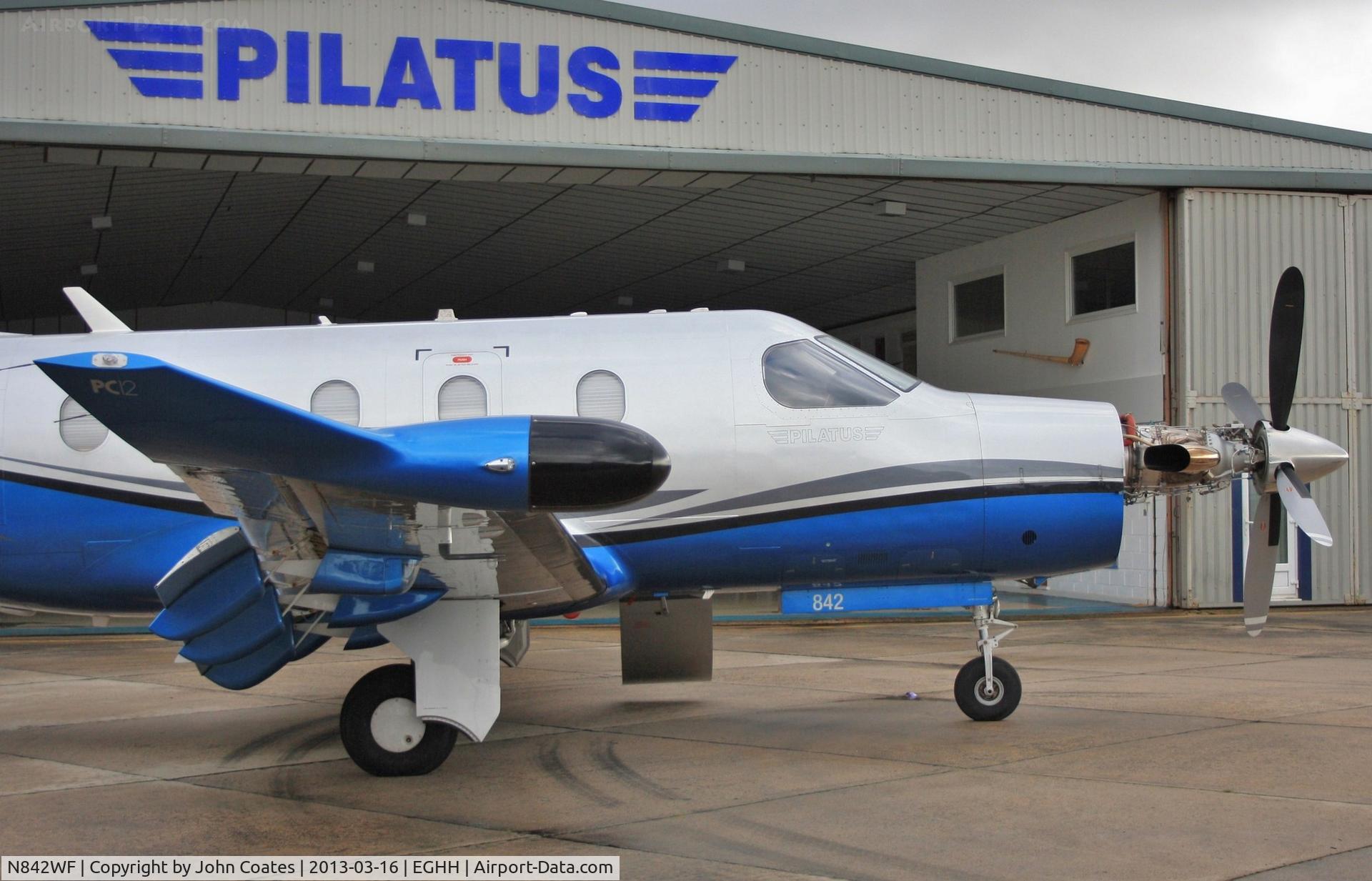 N842WF, 2007 Pilatus PC-12/47 C/N 842, Receiving attention at Pilatus Centre