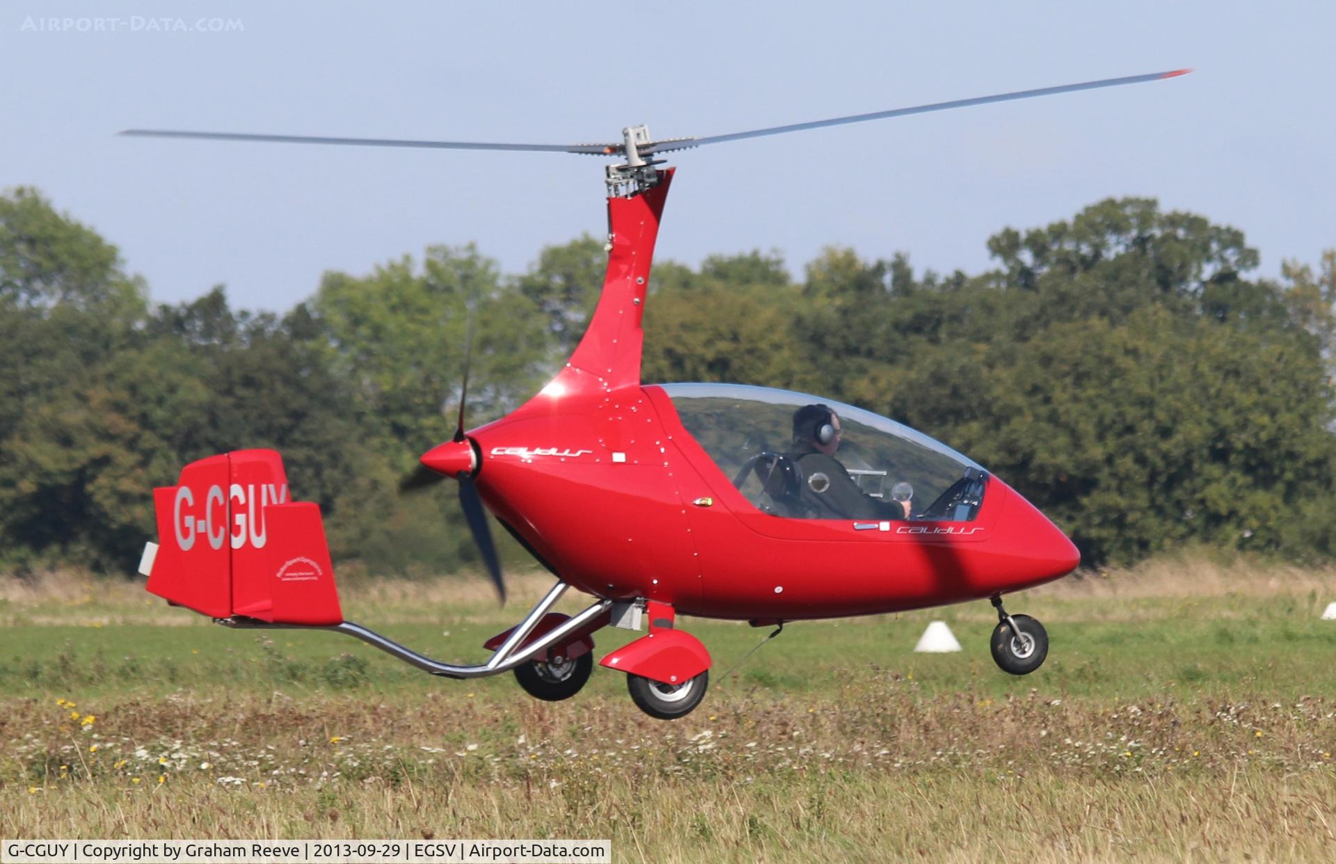 G-CGUY, 2010 Rotorsport UK Calidus C/N RSUK/CALS/017, About to touch down.